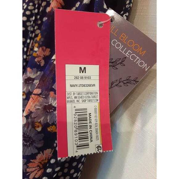 xhilaration Full Bloom Collection Navy Pull Over Dress NWT Size Medium - Picture 3 of 7